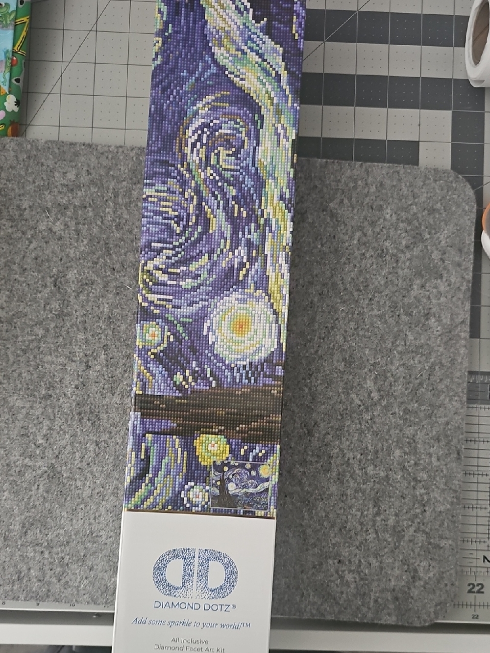 Diamond Dotz 'Starry Night' Blue and Yellow Mosaic Wall Art Poster